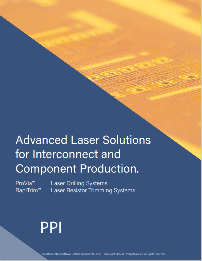 PPI Systems manufacturer of laser via drilling and laser resistor trimming systems.